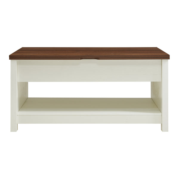 Soffbord Kasama med lyftskiva och förvaringsutrymme 110x55x54 cm valnötslook/vitt [en.casa]