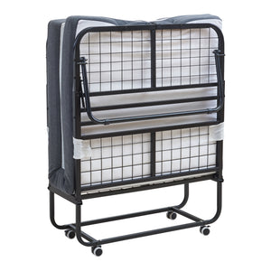 Metallfällsäng Borjavle med madrass 200x90cm Svart [en.casa]
