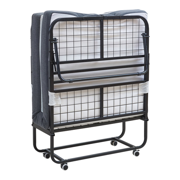Metallfällsäng Borjavle med madrass 200x90cm Svart [en.casa]