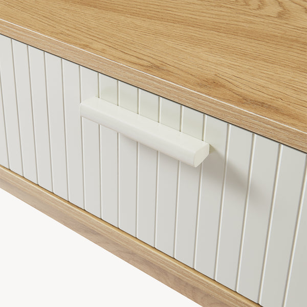 Konsolbord Ferrersp med 2 lådor 100x40x80 cm Eklook/Sandfärgad [en.casa]