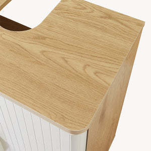 Tvättställsskåp Ferrersp 80x60x35 cm Eklook/Sandfärgad [en.casa]