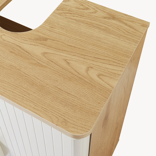 Tvättställsskåp Ferrersp 80x60x35 cm Eklook/Sandfärgad [en.casa]