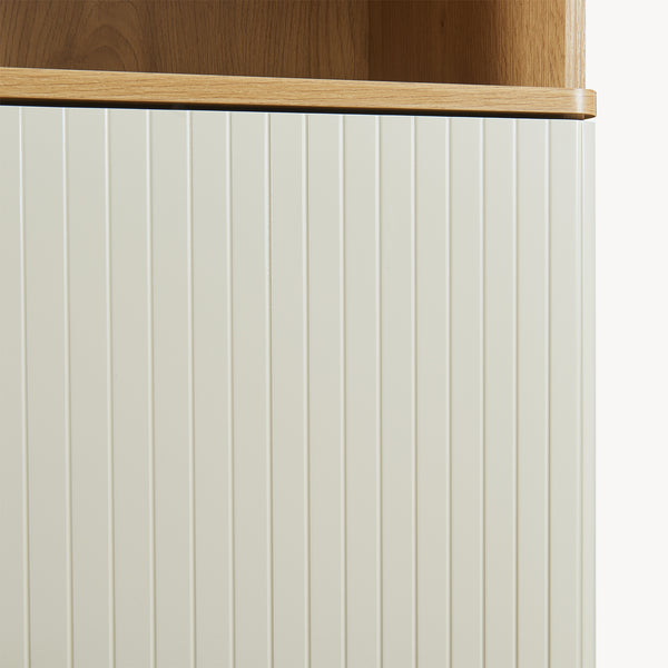 Högskåp Ferrersp 160x42x35 cm Eklook/Sandfärgad [en.casa]