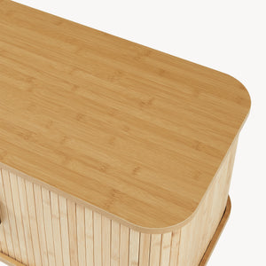 Skåp för skor med sittdyna Tvedestrand 50x80x40 cm bambu/beige [en.casa]