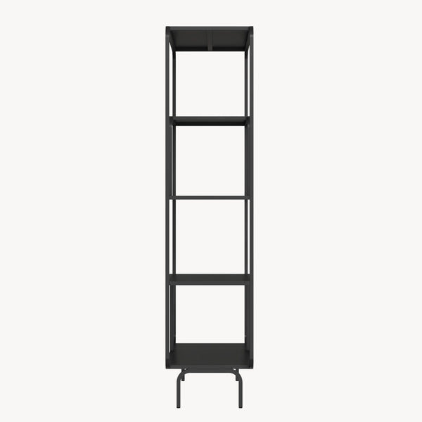 Bokhylla Færder stål 145x76x33 cm svart [en.casa]