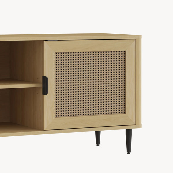 TV-bänk Lukhomso 152x40x54 cm Eklook/Rattanlook [en.casa]