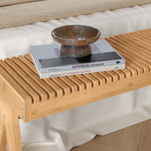 Sittbänk Lasdarvoo 120x35x45 cm Bambus Natur [en.casa]