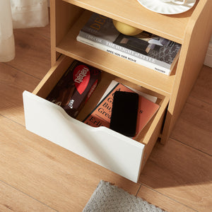 Nattduksbord Bordkak 45x36x34 cm Eklook/Vit [en.casa]
