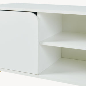 TV-bänk Reyri 120x39x52 cm Vit/Guldfärgad [en.casa]