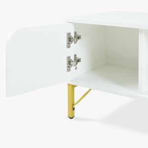 Soffbord Reyri 80x45x42 cm Vit/Guldfärgad