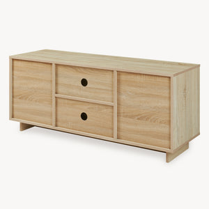 TV-bänk Kenta 120x39x52 cm Sonoma-eklook/Vit [en.casa]