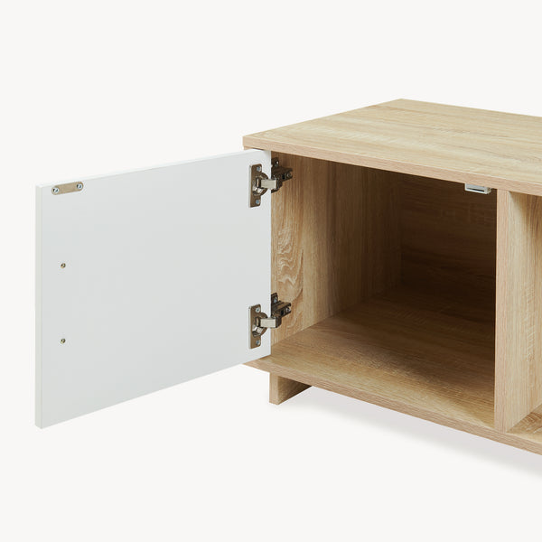Soffbord Kenta 80x45x40 cm Sonoma-eklook/Vit [en.casa]