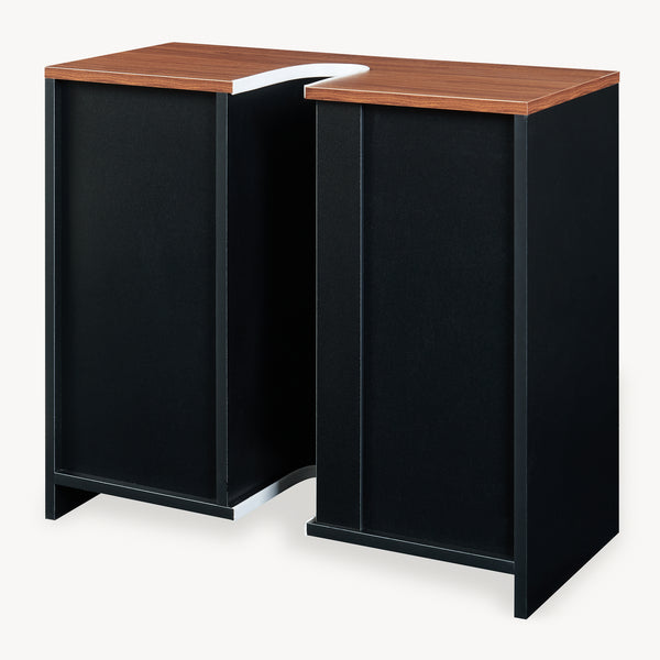 Tvättställsskåp Trond 60x66x30 cm Svart/Valnötsoptik [en.casa]