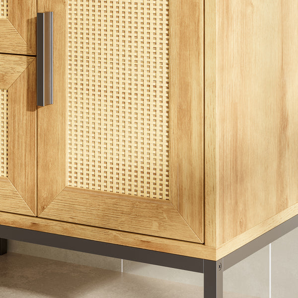 Tvättställsskåp Marhasa 60x60x40 cm Eklook/Svart [en.casa]