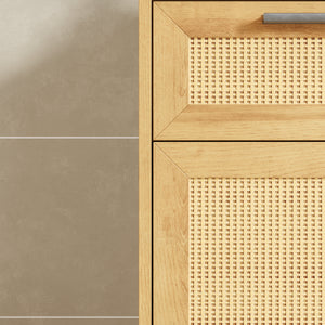 Badrumsskåp Marhasa 92x40x30 cm Eklook/Svart [en.casa]