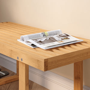 Bänk Aarela 91x41x38 cm Bambus [en.casa]
