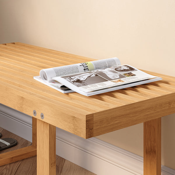 Bänk Aarela 91x41x38 cm Bambus [en.casa]