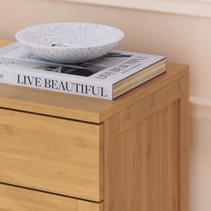 Skåp för skor Aarela 67x66x34 cm bambu [en.casa]