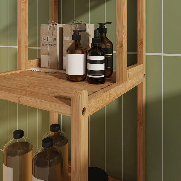 Badhylla Anun 128x30x30 cm Bambus Natur [en.casa]