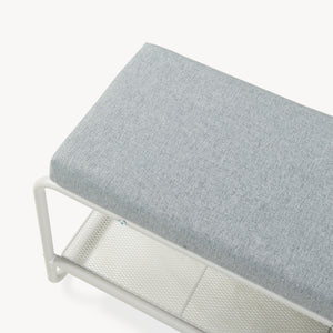 Skobänk med barnpall Jässaatka stål 100x32x46 cm grå [en.casa]