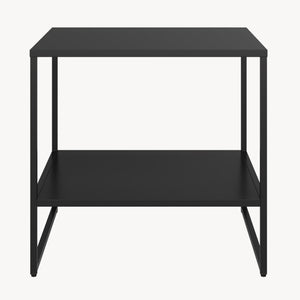 Sidobord Salsnes 53x51x51 cm med hylla Stål Svart [en.casa]