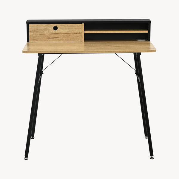 Skrivbord Var 93x90x50 cm Svart/Eklook [en.casa]