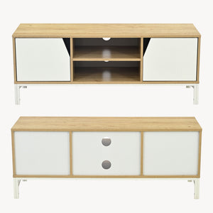 TV-bänk Kerrköndam 120x40x46 cm Eklook/Vit [en.casa]