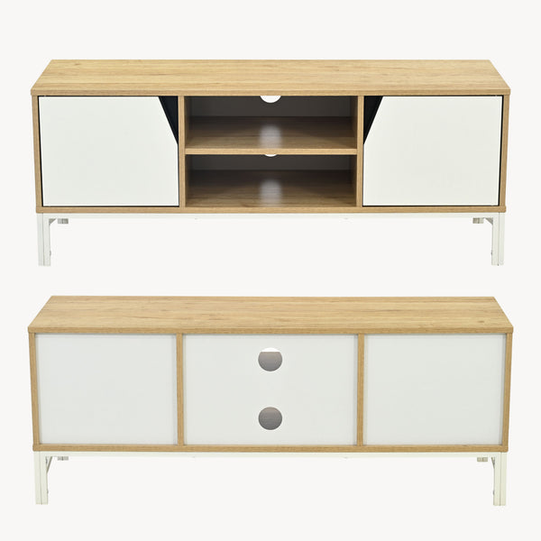 TV-bänk Kerrköndam 120x40x46 cm Eklook/Vit [en.casa]