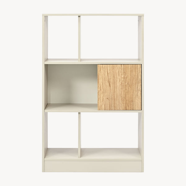 Bokhylla Karena 112x70x30 cm Krämvit/Eklook [en.casa]