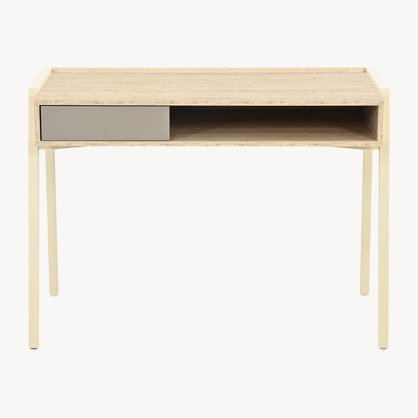 Skrivbord Boderas 107x55x78 cm Beige/Travertin [en.casa]