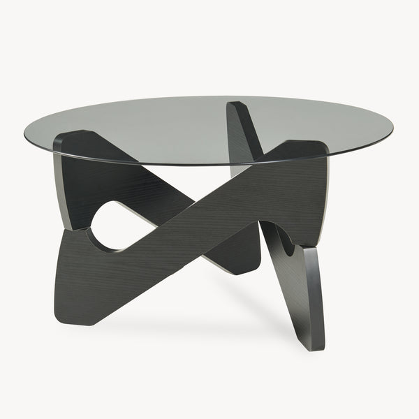 Soffbord Reypio Ø70x35 cm Svart/Grå [en.casa]