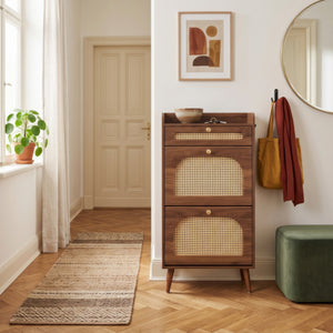Skobärare Virievarnu 111x60x24 cm Valnötutseende [en.casa]