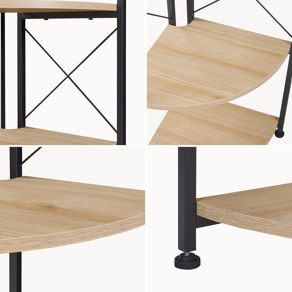 Växtställ Ulfborg 6 hyllor 160x30x30 cm Svart/Eklook [en.casa]