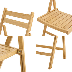 Fällbar stol Gran av bambu, set om 2 [en.casa]