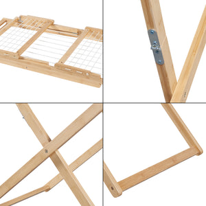 Hopfällbar klädstreck Fakala 154x59x82 cm bambu [en.casa]