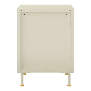 Sidobord Lindau 56x40x40 cm stål creme [en.casa] 