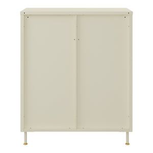 Vitrinskåp Lindau 97x80x40 cm stål creme [en.casa]