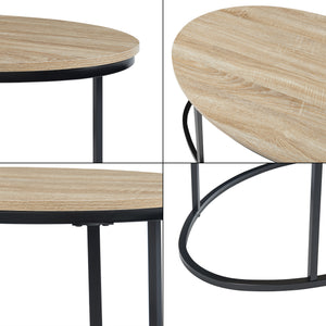 Satbord Nederländerna 2-pack Svart/Ek [en.casa]