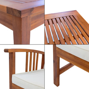 Trädgårdsset Brissogne akacia beige [en.casa]