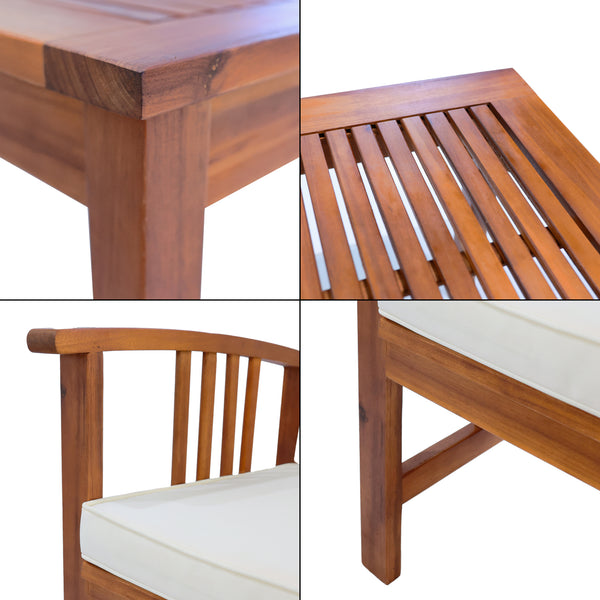 Trädgårdsset Brissogne akacia beige [en.casa]