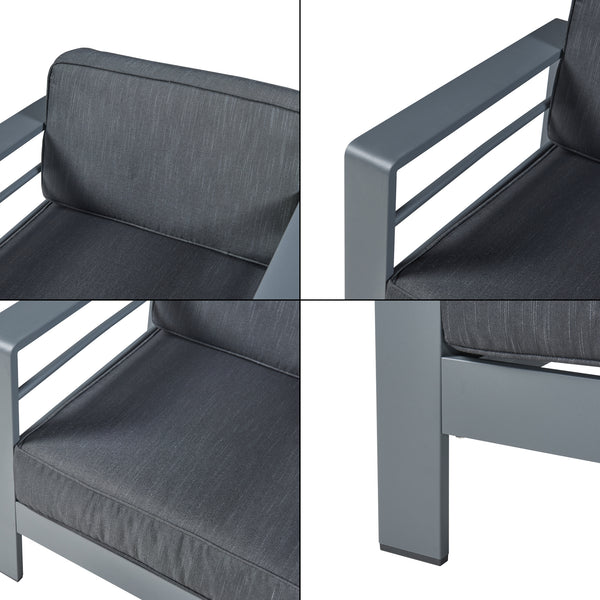 Trädgårdsset Avise bord, soffa, stol antracit mörkgrå [casa.pro] 
