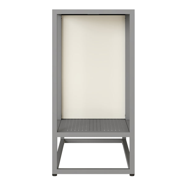 Sideboard Burlöv stål 70x72x35 cm grå/vit [en.casa]