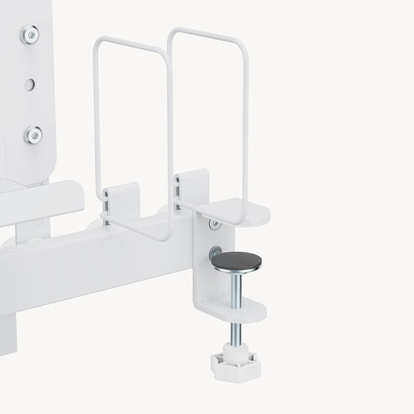 Skrivbordsorganisatör Sauda för klämning 50x50 cm stål vit [en.casa]