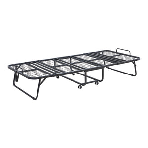 Metallfällsäng Borjavle med madrass 200x90cm Svart [en.casa]
