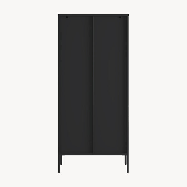 Vitrinskåp Vinterhavn 180x80x35 cm Stål Svart [en.casa]
