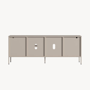 TV-bänk Kliri Stål 150x35x58 cm Kamelfärgad [en.casa]
