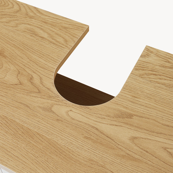 Tvättställsskåp Ferrersp 80x60x35 cm Eklook/Sandfärgad [en.casa]