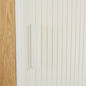 Högskåp Ferrersp 160x42x35 cm Eklook/Sandfärgad [en.casa]