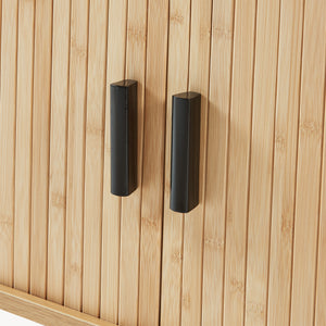 Skåp för skor med sittdyna Tvedestrand 50x80x40 cm bambu/beige [en.casa]