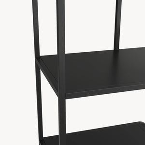 Bokhylla Færder stål 145x76x33 cm svart [en.casa]